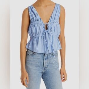 Frame Denim Sky Blue Sleeveless Blouse